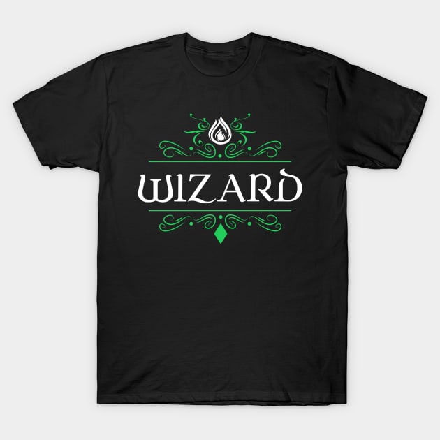 Wizard Character Class Tabletop RPG Gaming T-Shirt by pixeptional